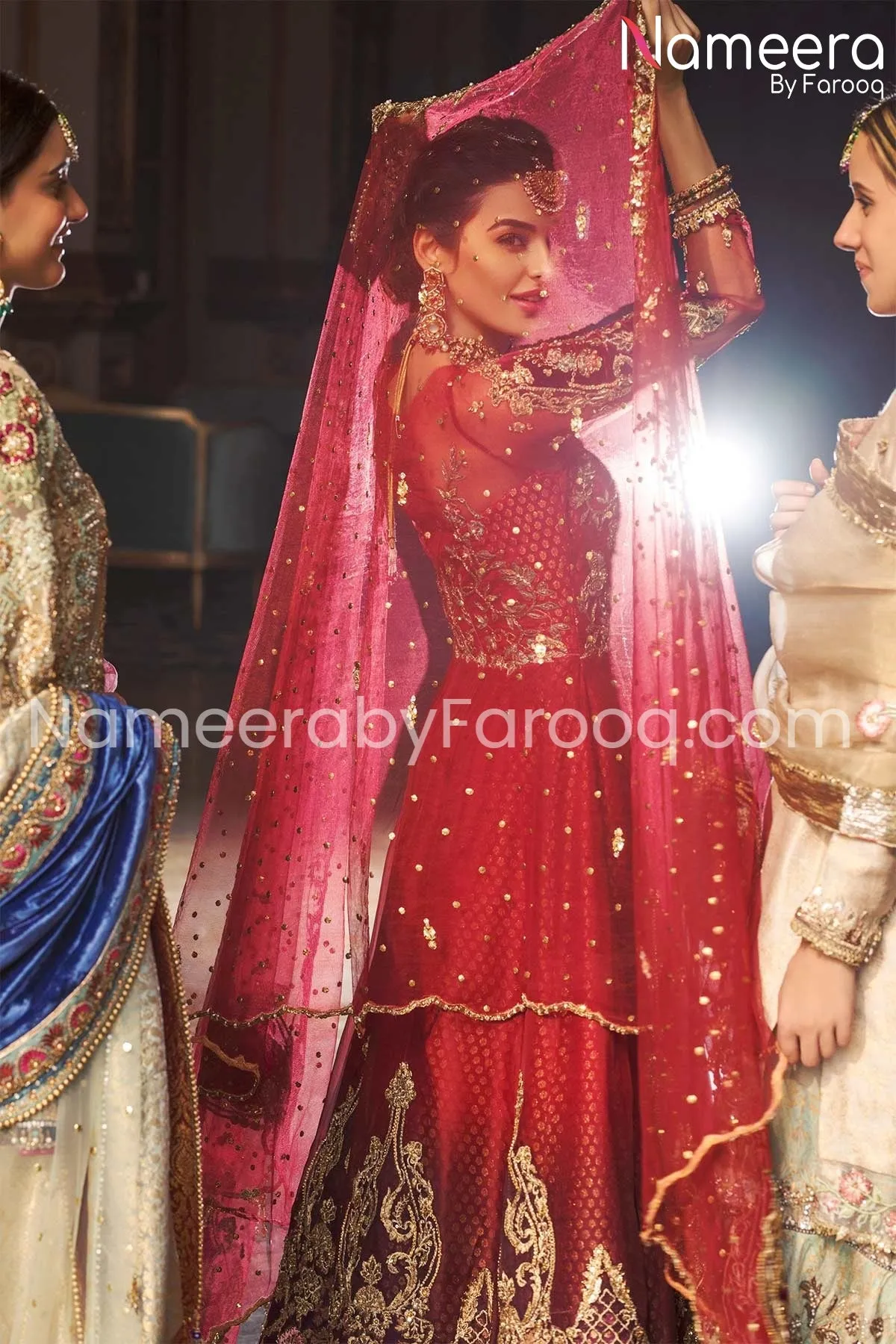 Premium Pakistani Designer Bridal Red Lehenga #BN187