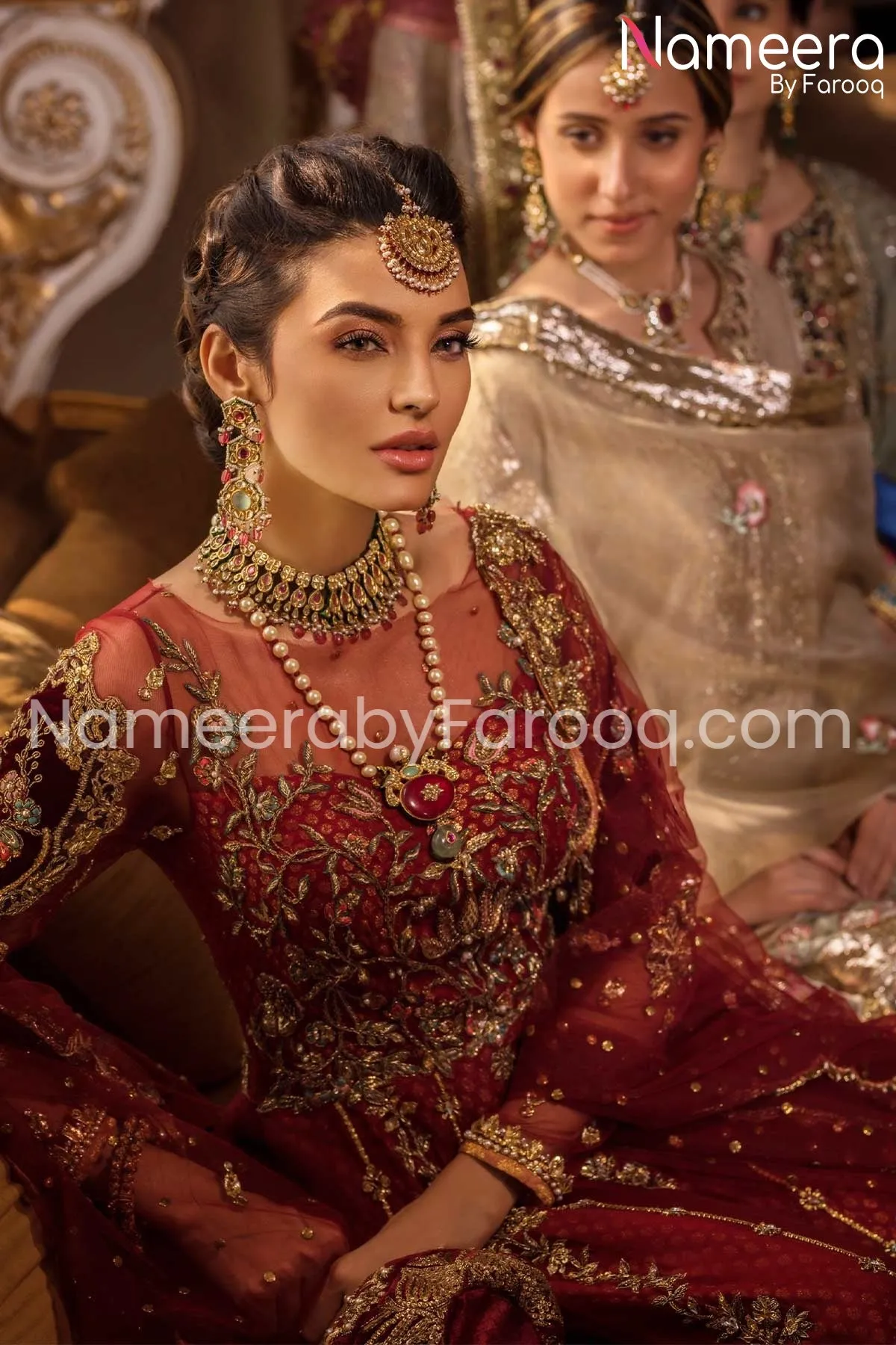Premium Pakistani Designer Bridal Red Lehenga #BN187