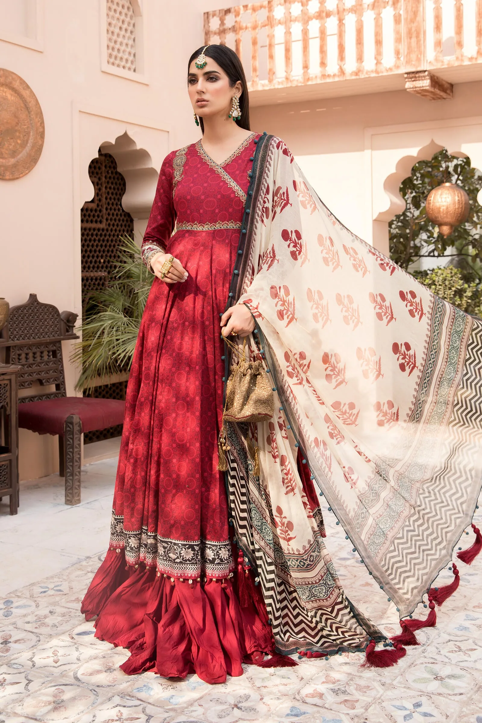 Pretty Red Party Dress Pakistani Designer Attire #PN495