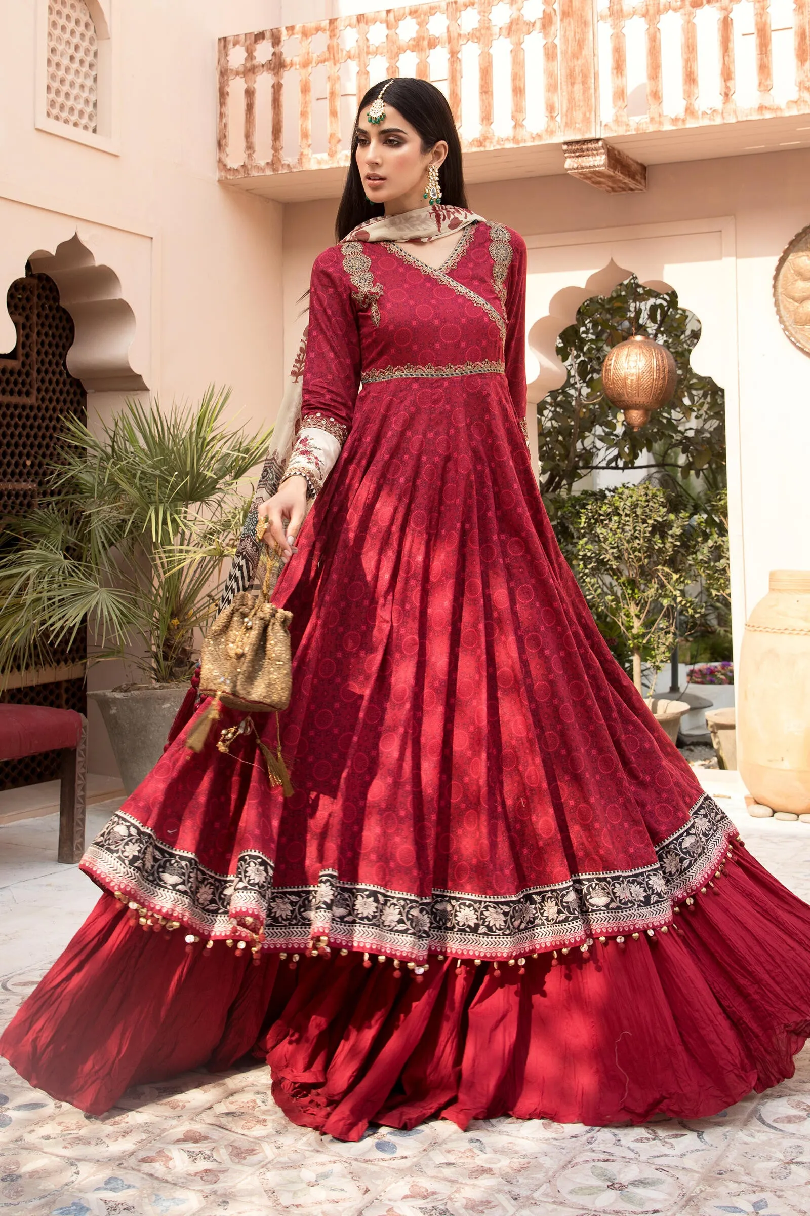 Pretty Red Party Dress Pakistani Designer Attire #PN495