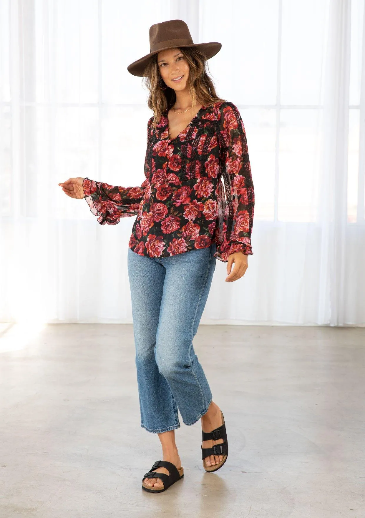 Primrose Lace Trim Blouse