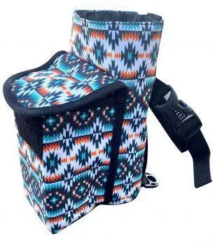 Printed insulated nylon bottle carrier with pocket