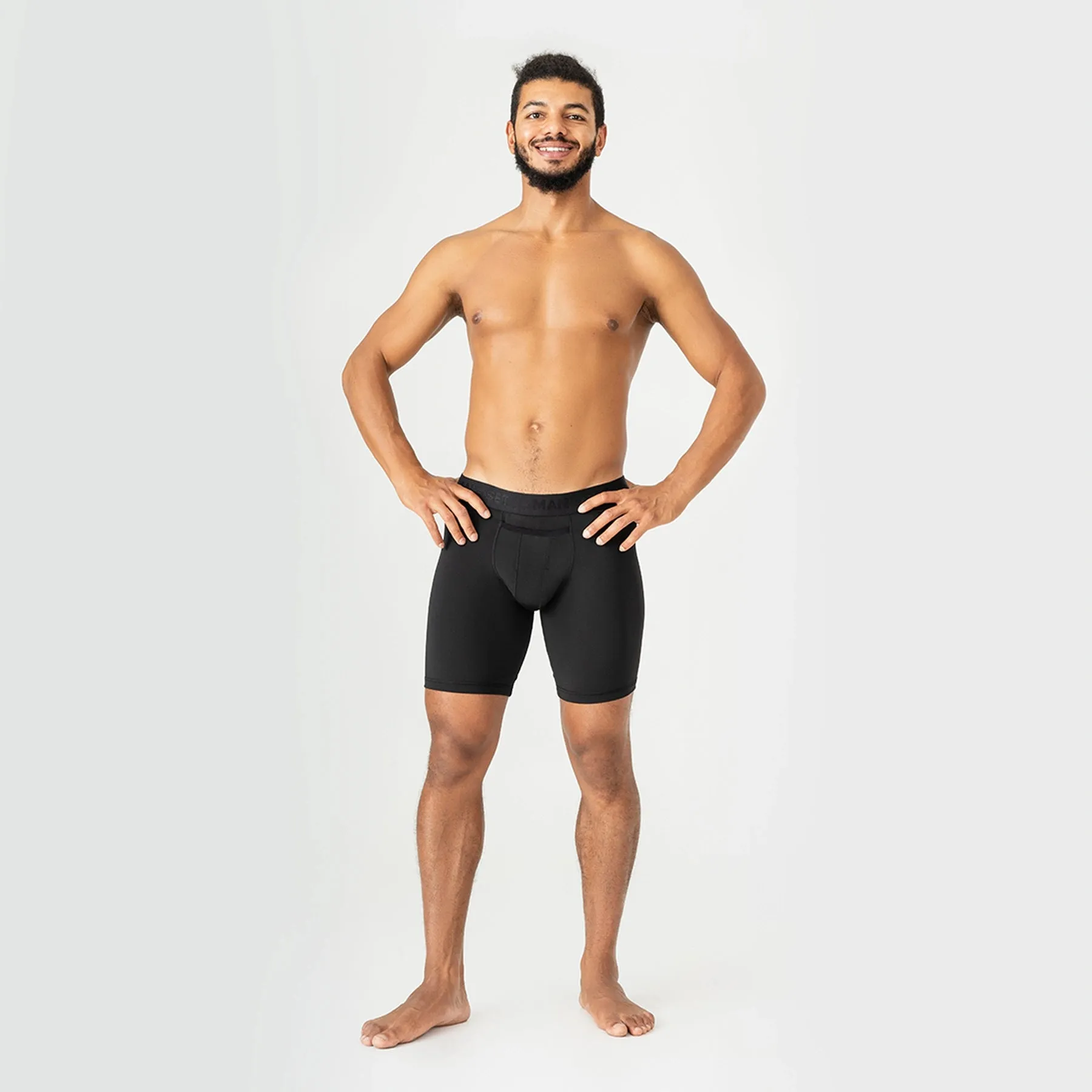 ProActive Long Boxer Brief 9" OpenFly, Black