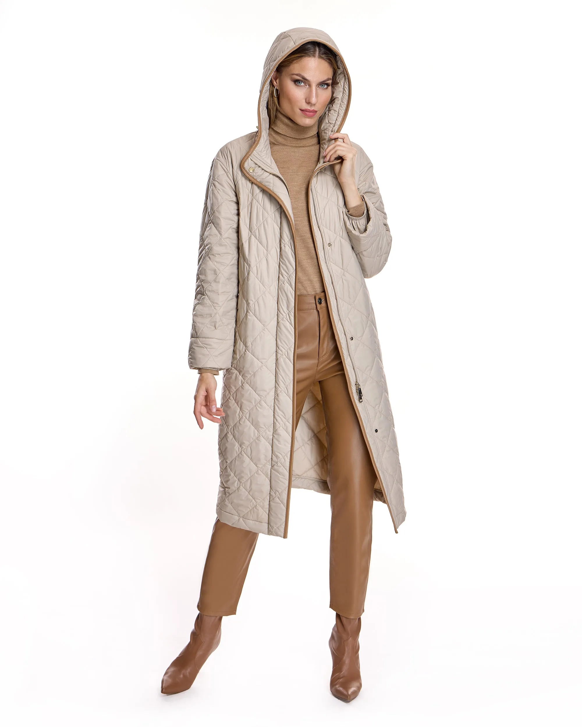 Quilted Cashmere Blend Coat