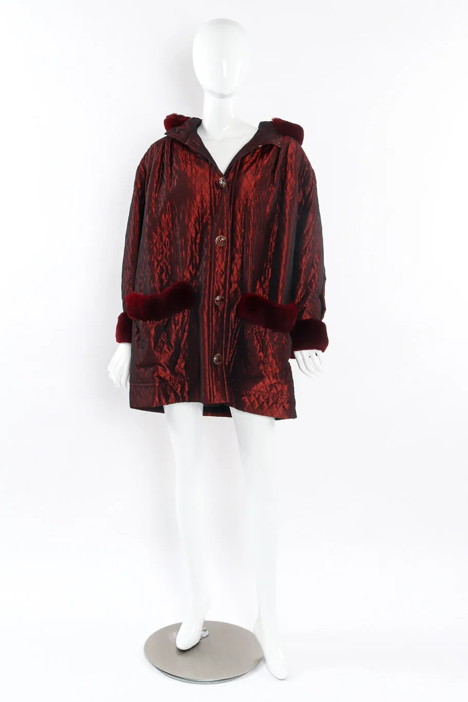 Quilted Fur Trim Coat