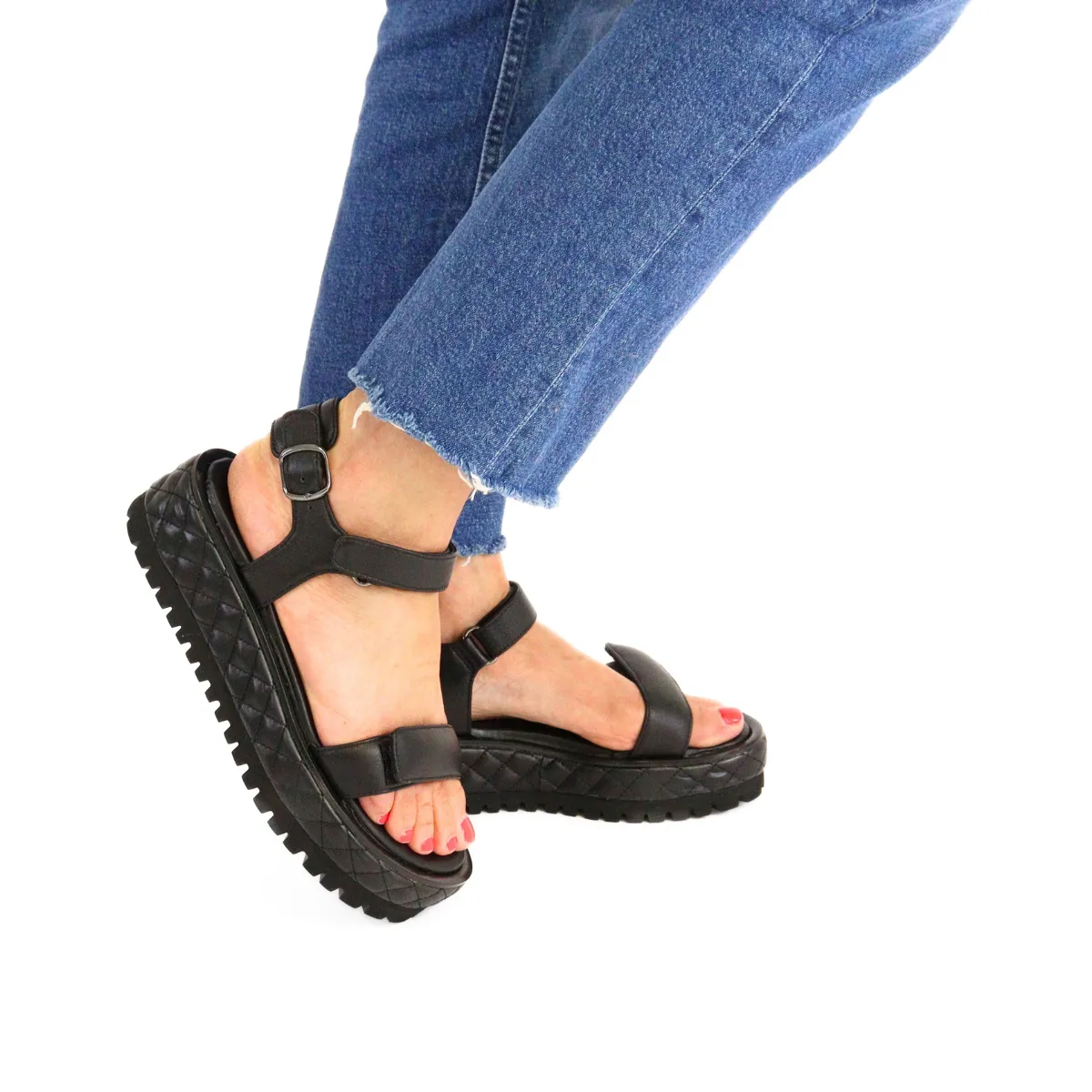 Quilted Vel Black