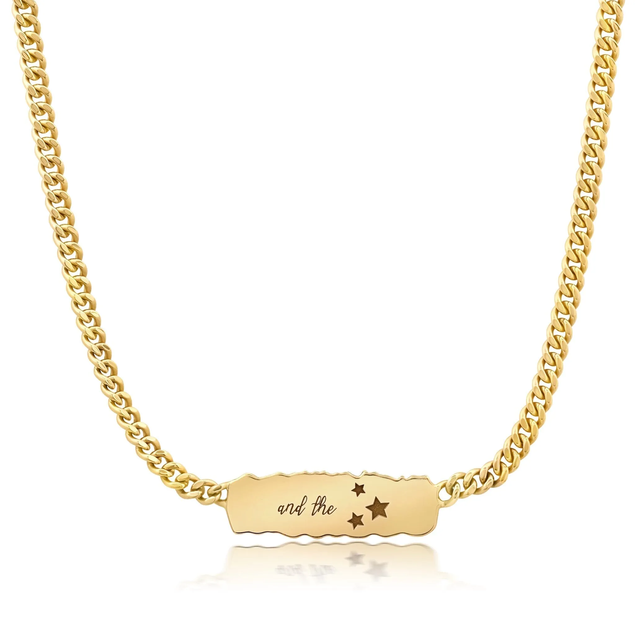 "Love You to the Moon" Diamond Bar Necklace