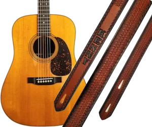 "No Shoes, No Problem" Leather Guitar Strap