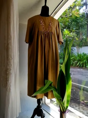 Raw Mango - dress-mehnaz-angel-handwoven-silk-beige