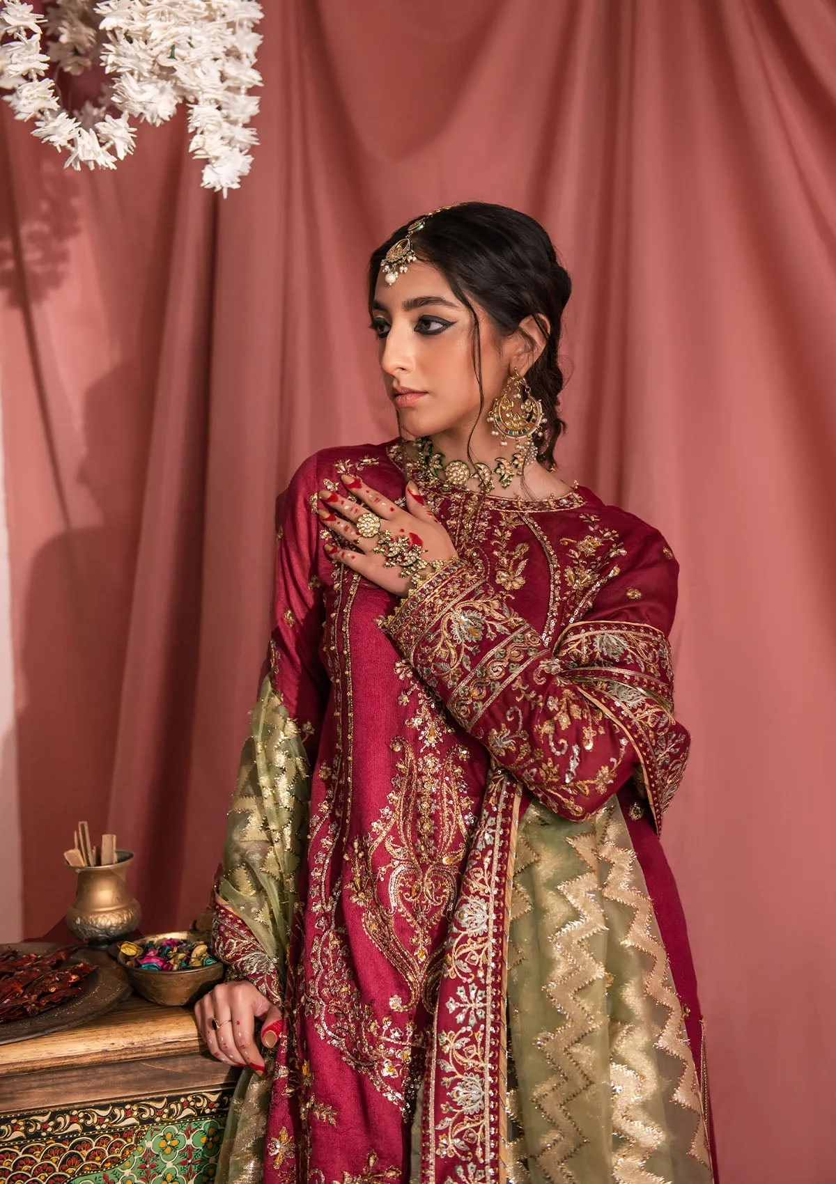 Raw Silk Kameez Trouser Style Pakistani Wedding Dress