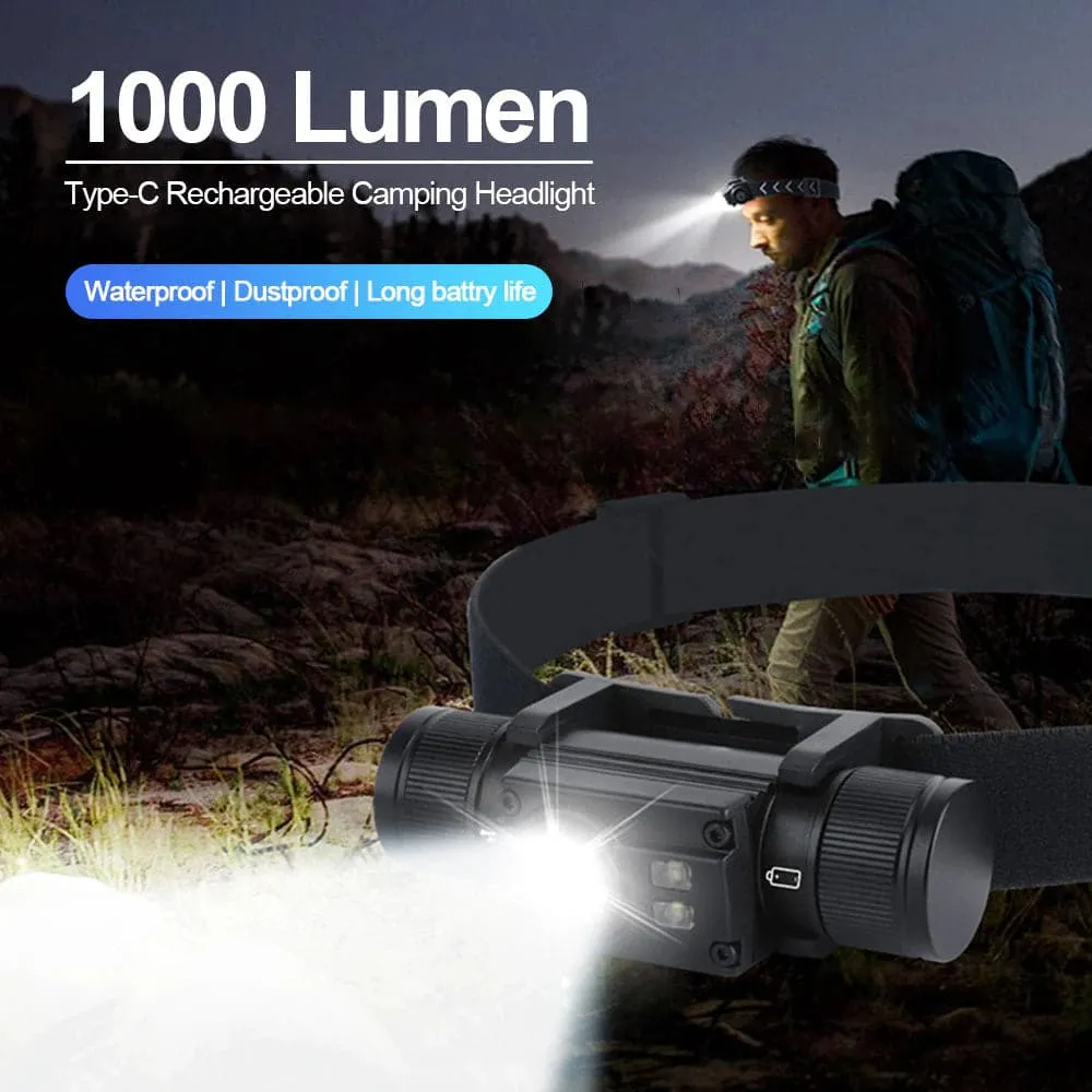 RECON GS2 White & Green Light LED Headlamp 2000lm Waterproof USB C Rechargeable