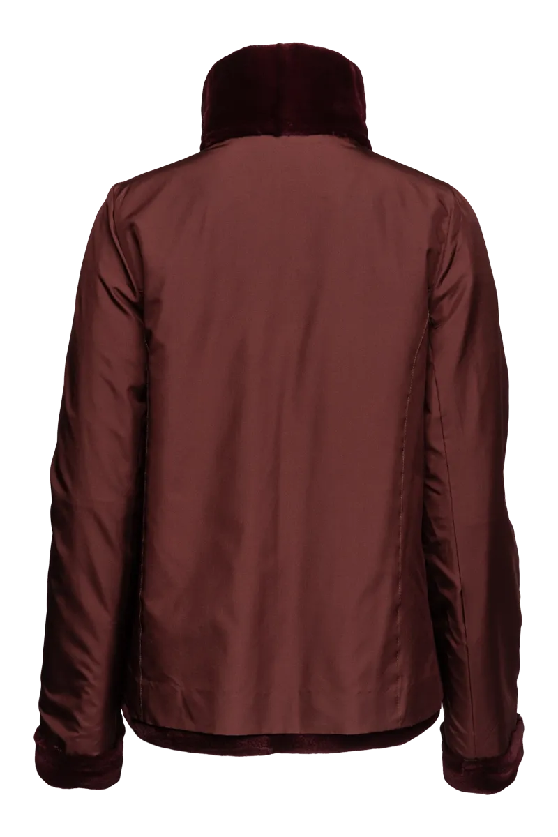 Reversible Horizontal Striped Sheared Mink Fur Jacket