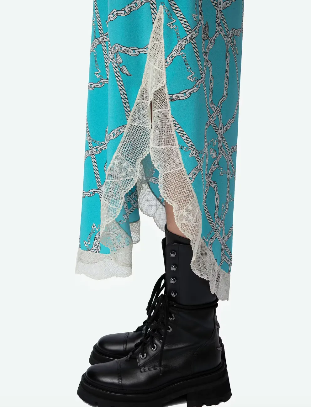 RISTYL SILK DRESS IN AQUA