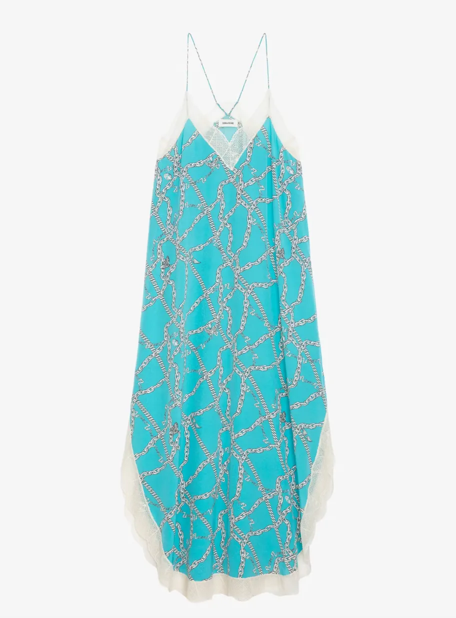 RISTYL SILK DRESS IN AQUA