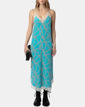RISTYL SILK DRESS IN AQUA