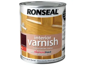 Ronseal Interior Varnish Quick Dry Gloss Deep Mahogany 250Ml