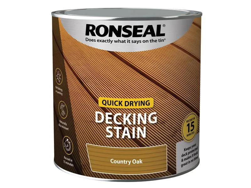 Ronseal Quick Drying Decking Stain Country Oak 2.5 litre