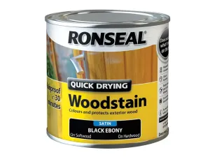 Ronseal Quick Drying Woodstain Satin Ebony 250Ml