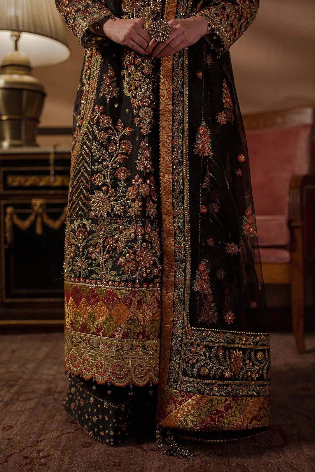 Royal Kameez Trouser Pakistani Black Dress for Wedding