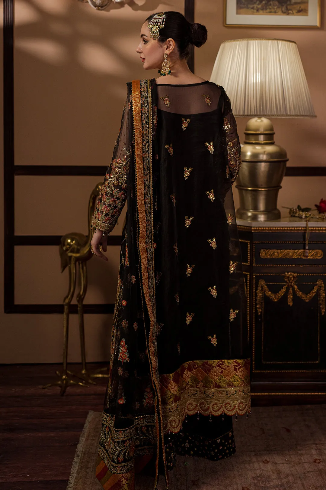 Royal Kameez Trouser Pakistani Black Dress for Wedding