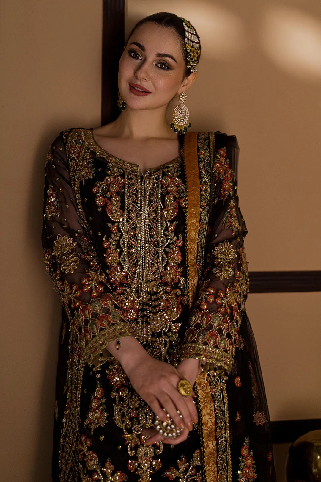 Royal Kameez Trouser Pakistani Black Dress for Wedding