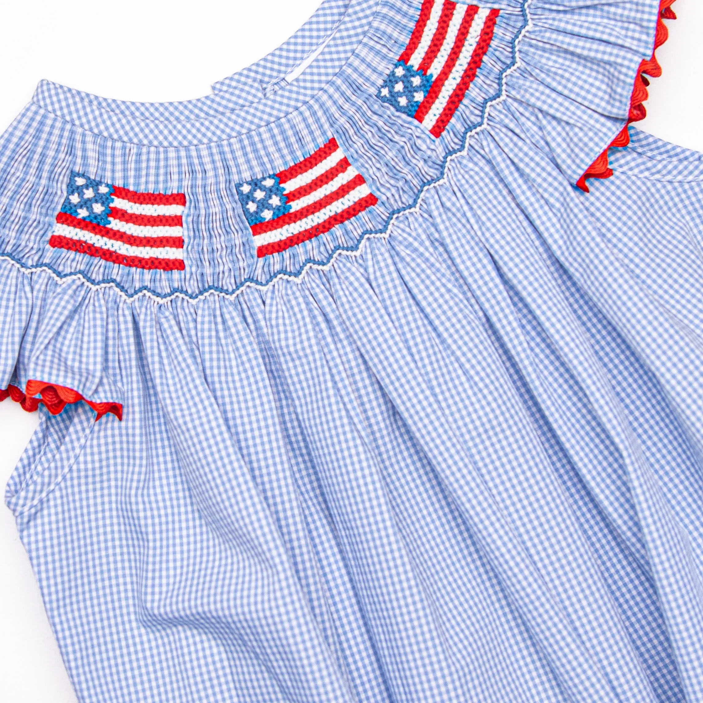 Salute The Flag Smocked Dress, Blue