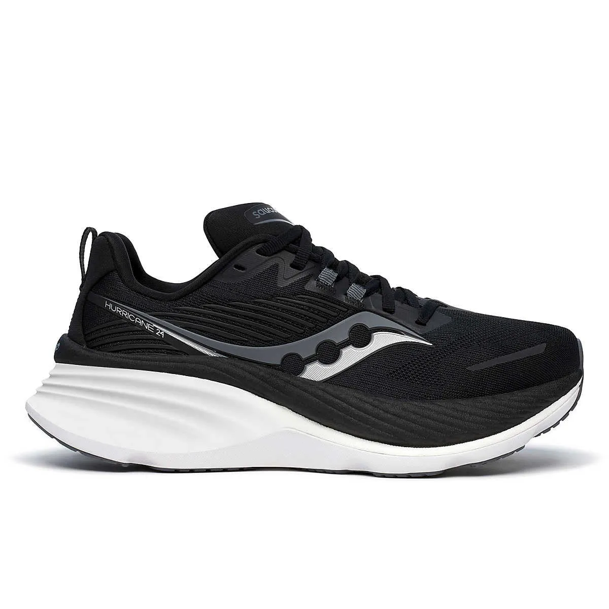 Saucony Hurricane 24 Wide (Mens) - Black/Carbon