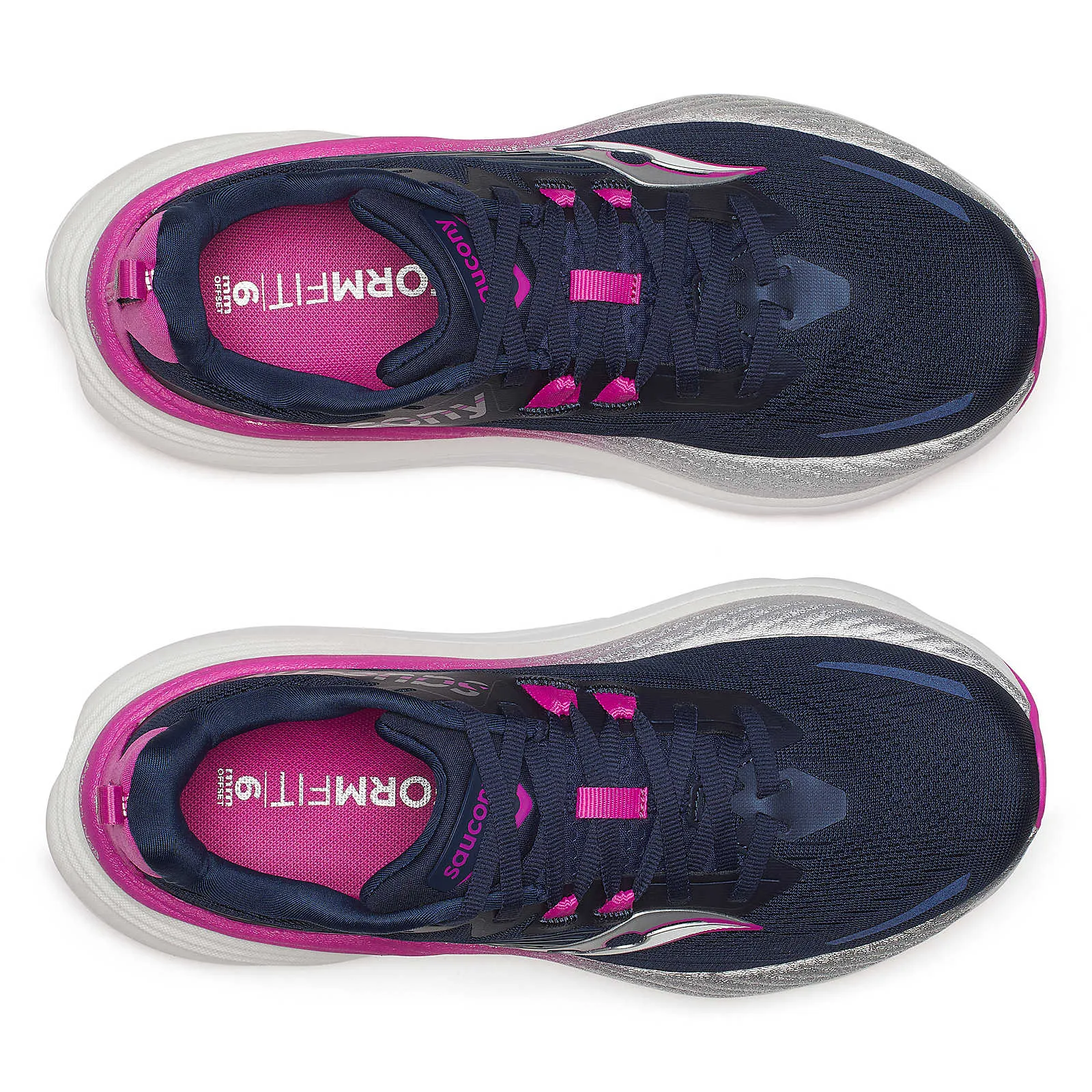 Saucony Hurricane 24 (Womens) - Navy/Fuchsia