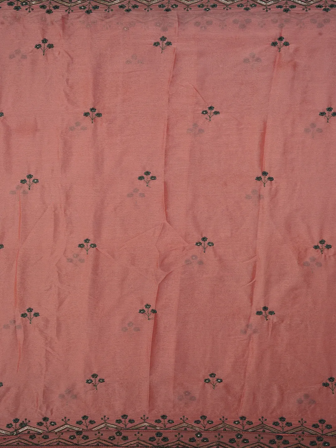 Sequin Embellished Silk Blend Multicolor Dress Material with Dupatta