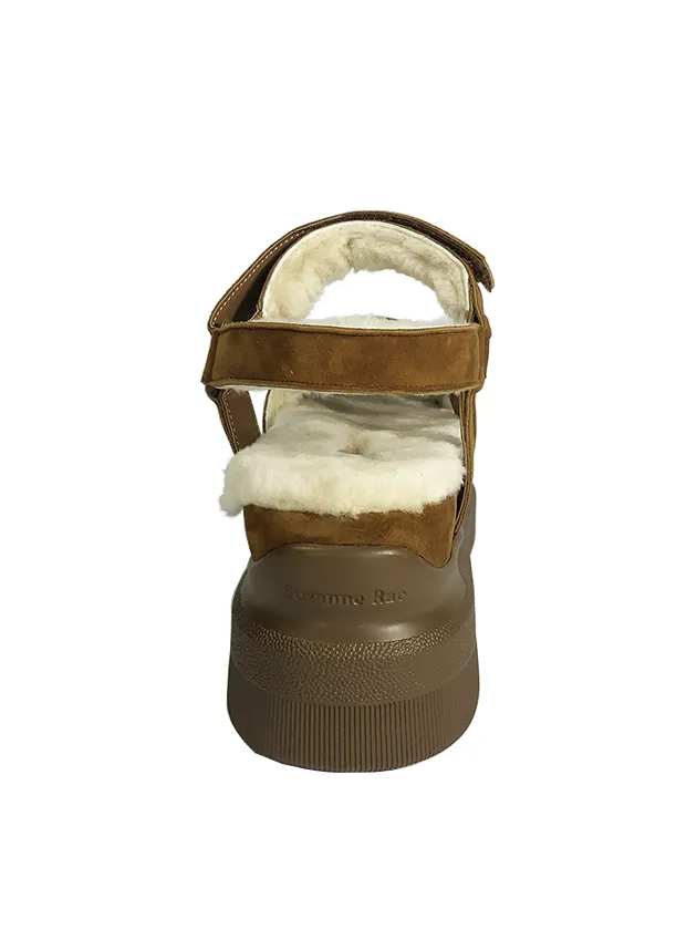 SHEARLING VELCRO SANDAL