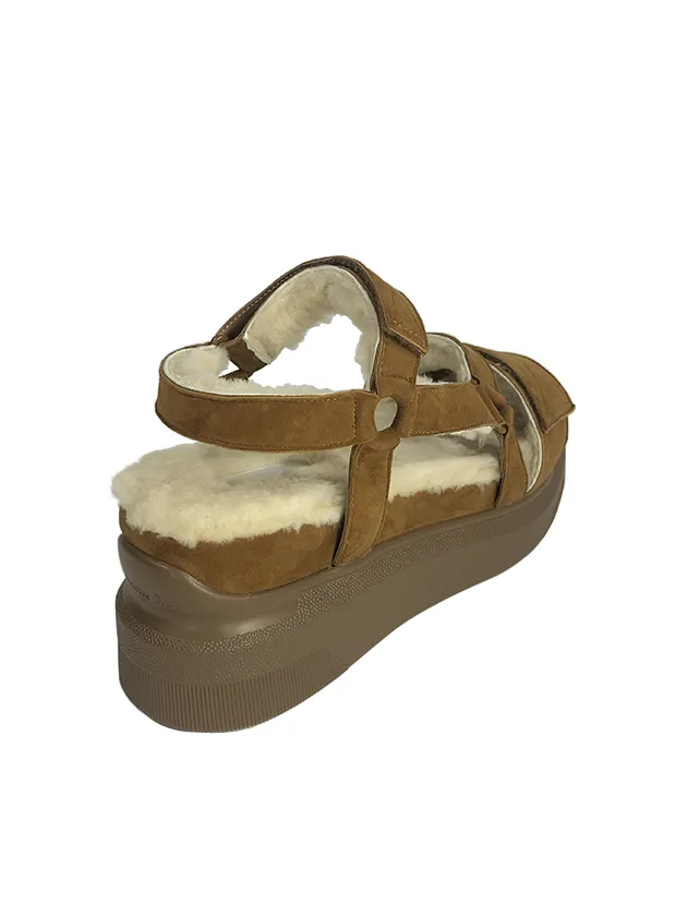 SHEARLING VELCRO SANDAL