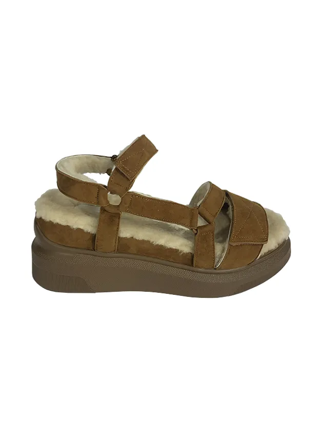 SHEARLING VELCRO SANDAL