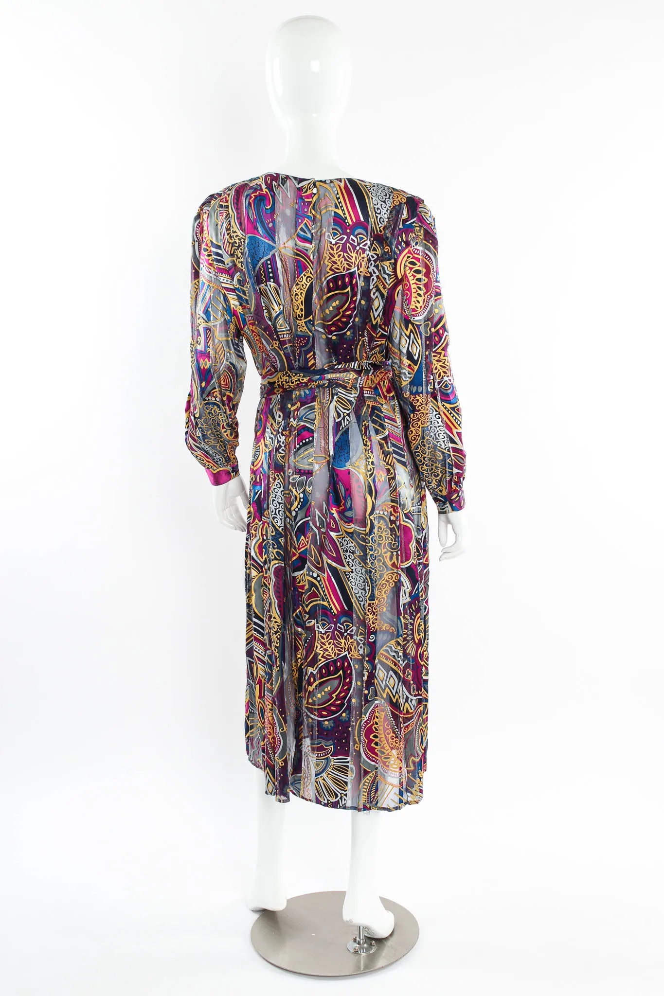 Silk Abstract Geo Floral Dress