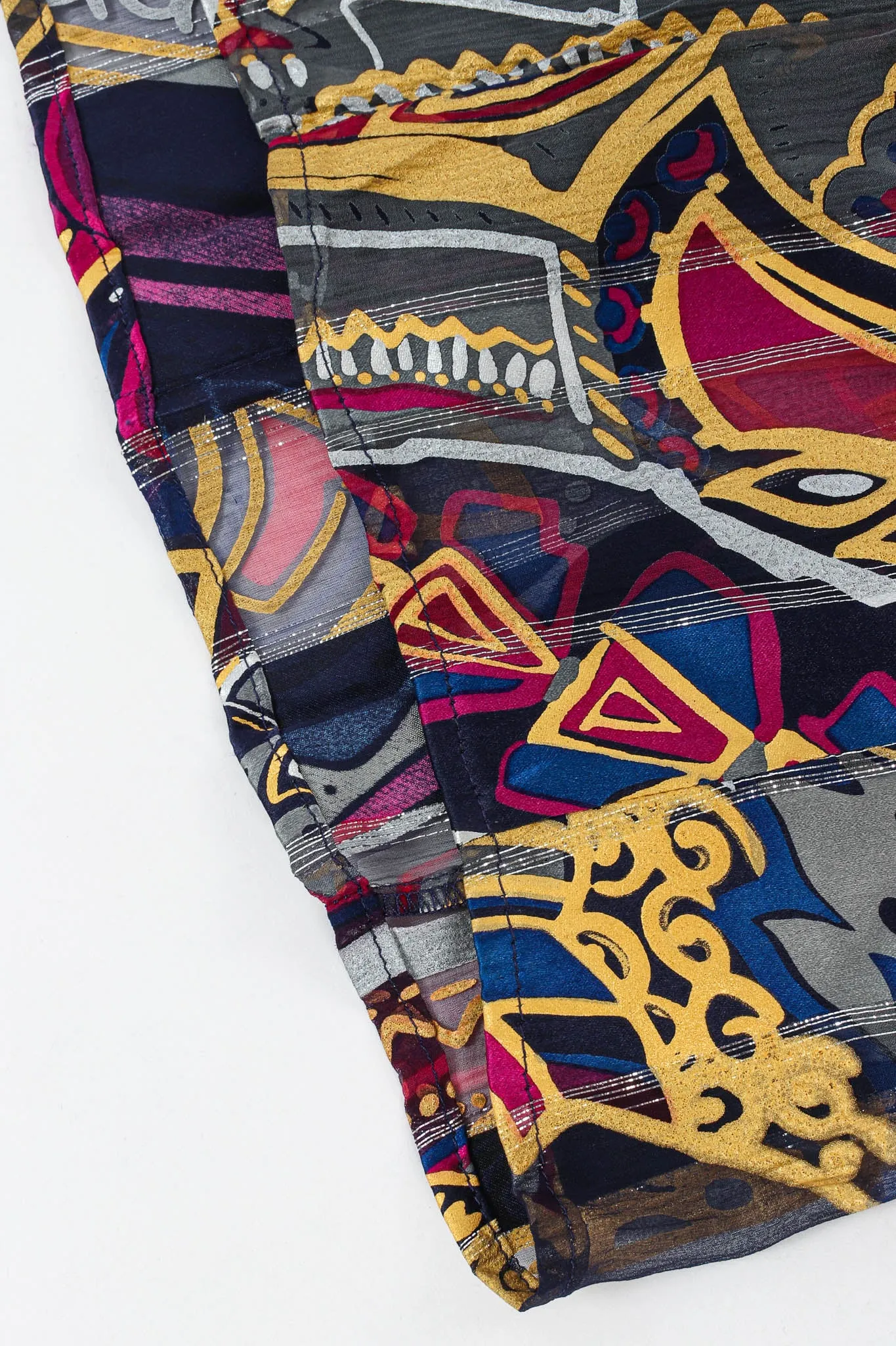 Silk Abstract Geo Floral Dress