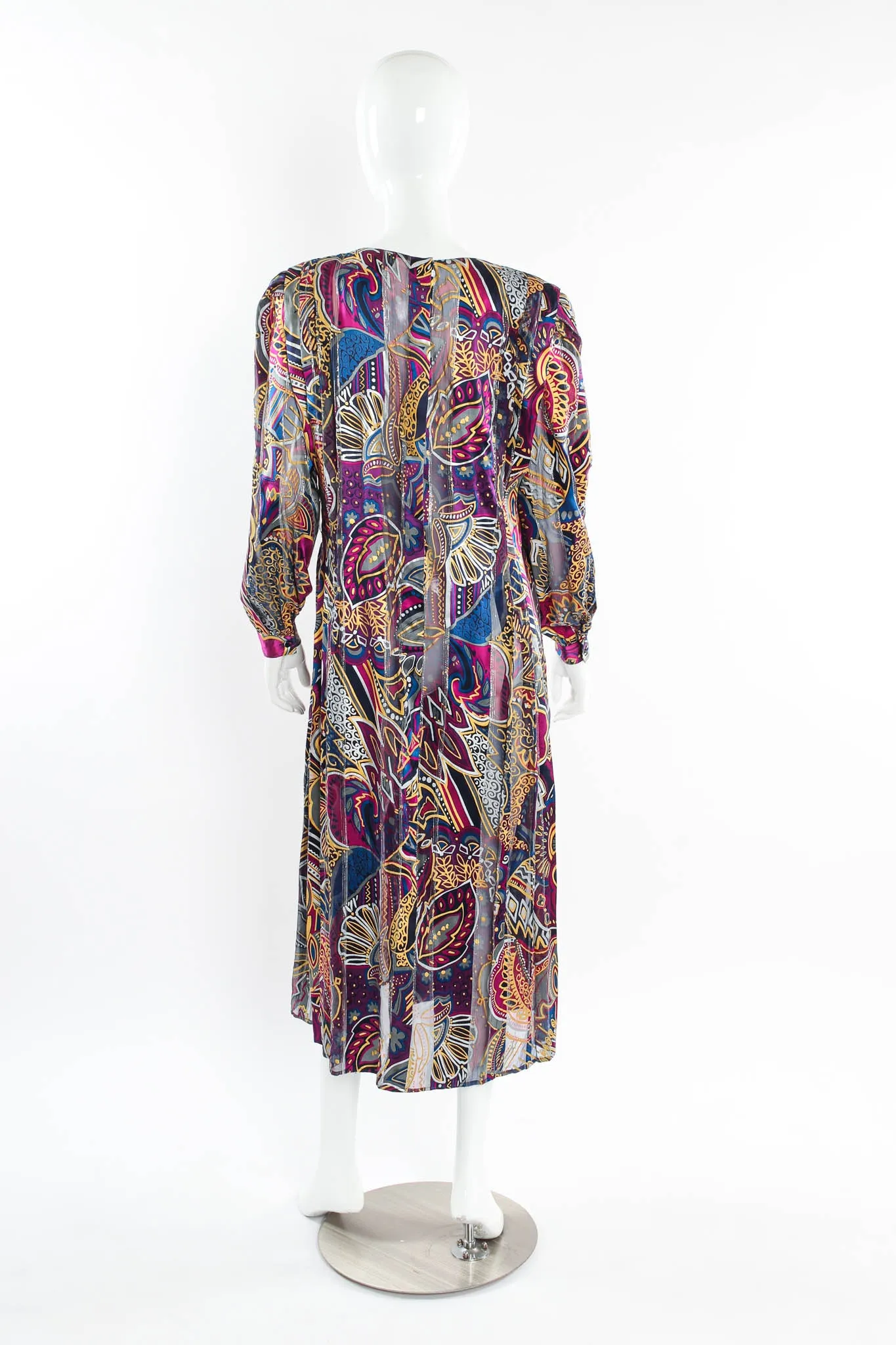 Silk Abstract Geo Floral Dress
