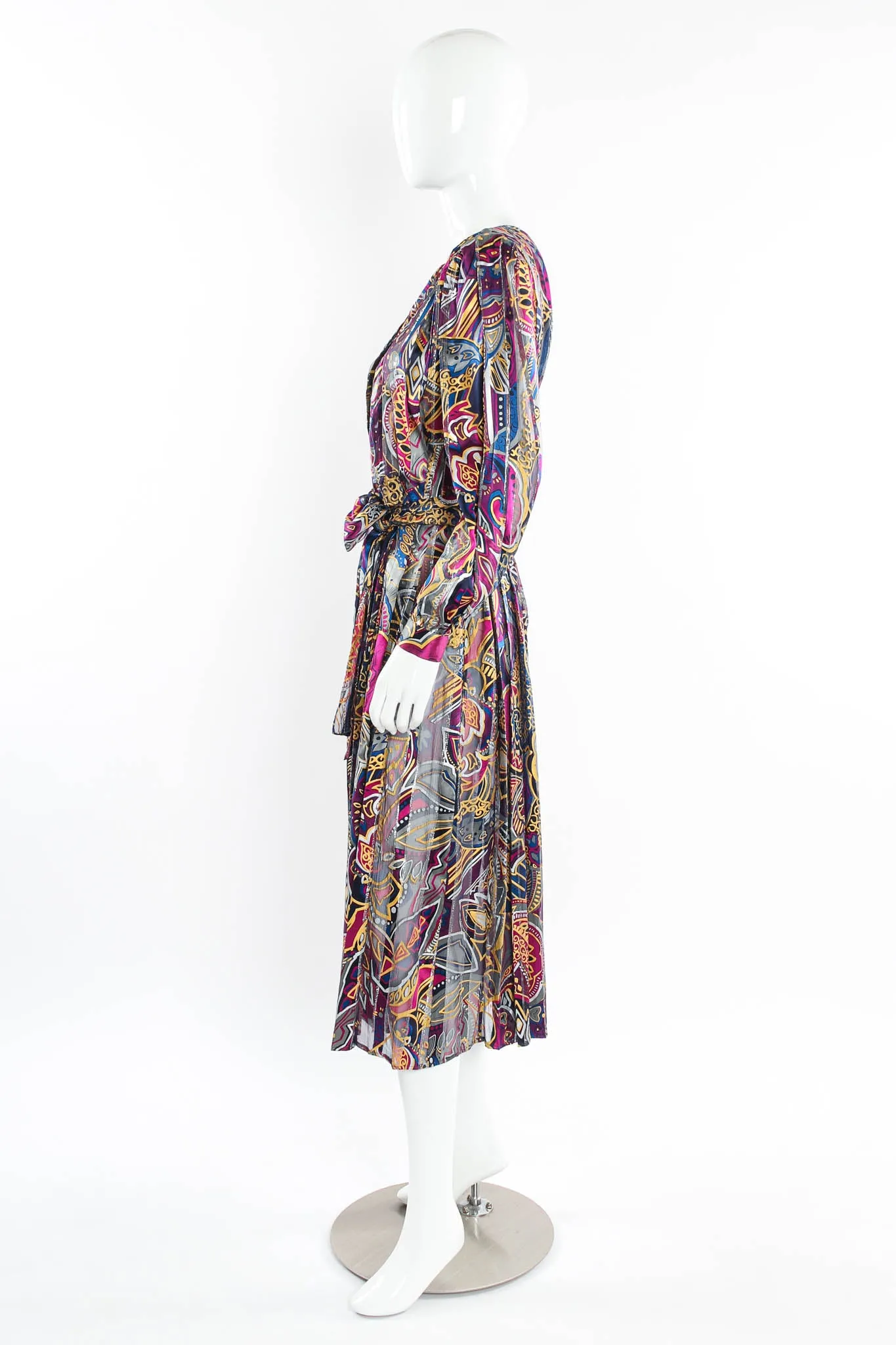 Silk Abstract Geo Floral Dress