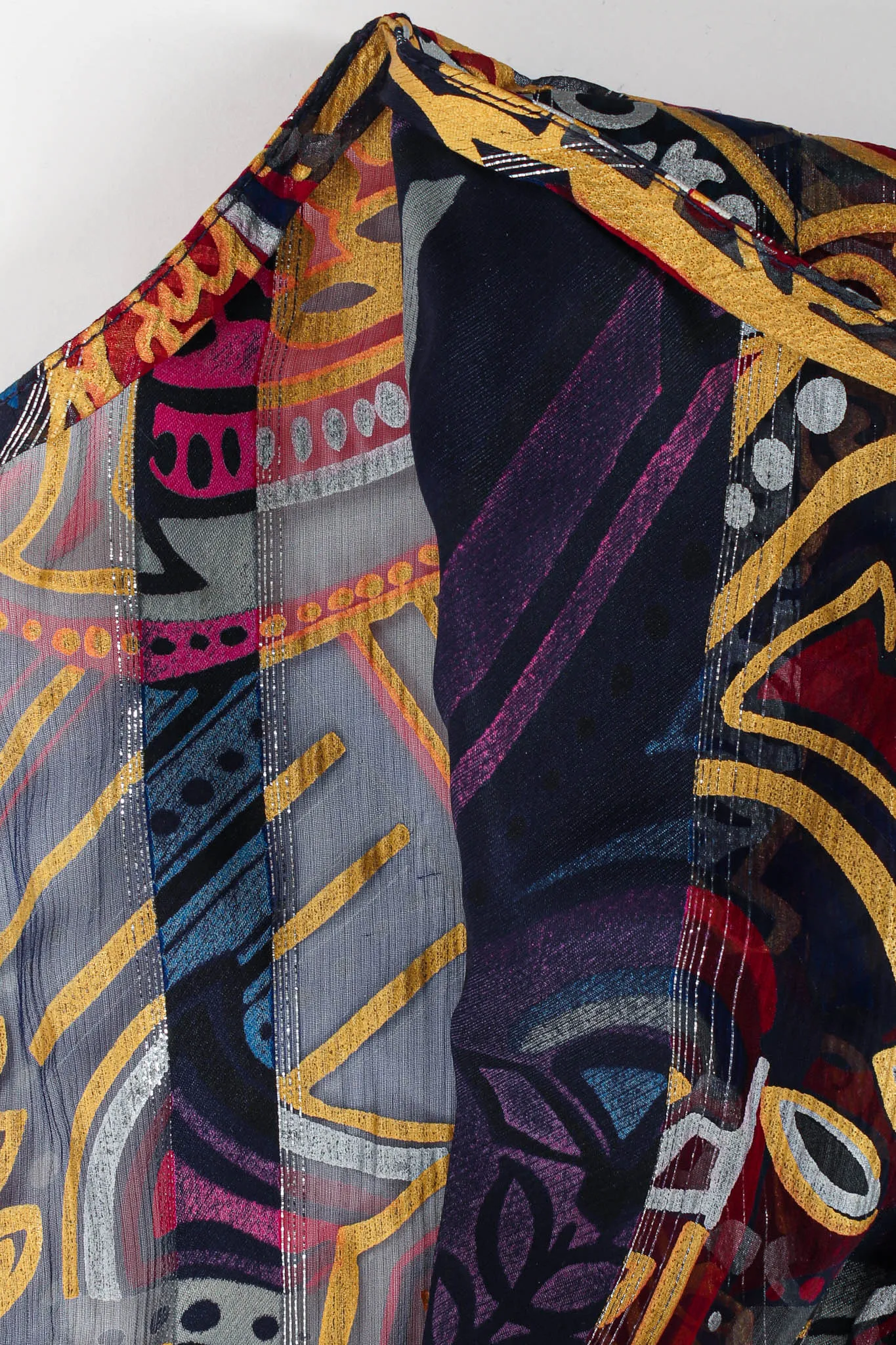 Silk Abstract Geo Floral Dress