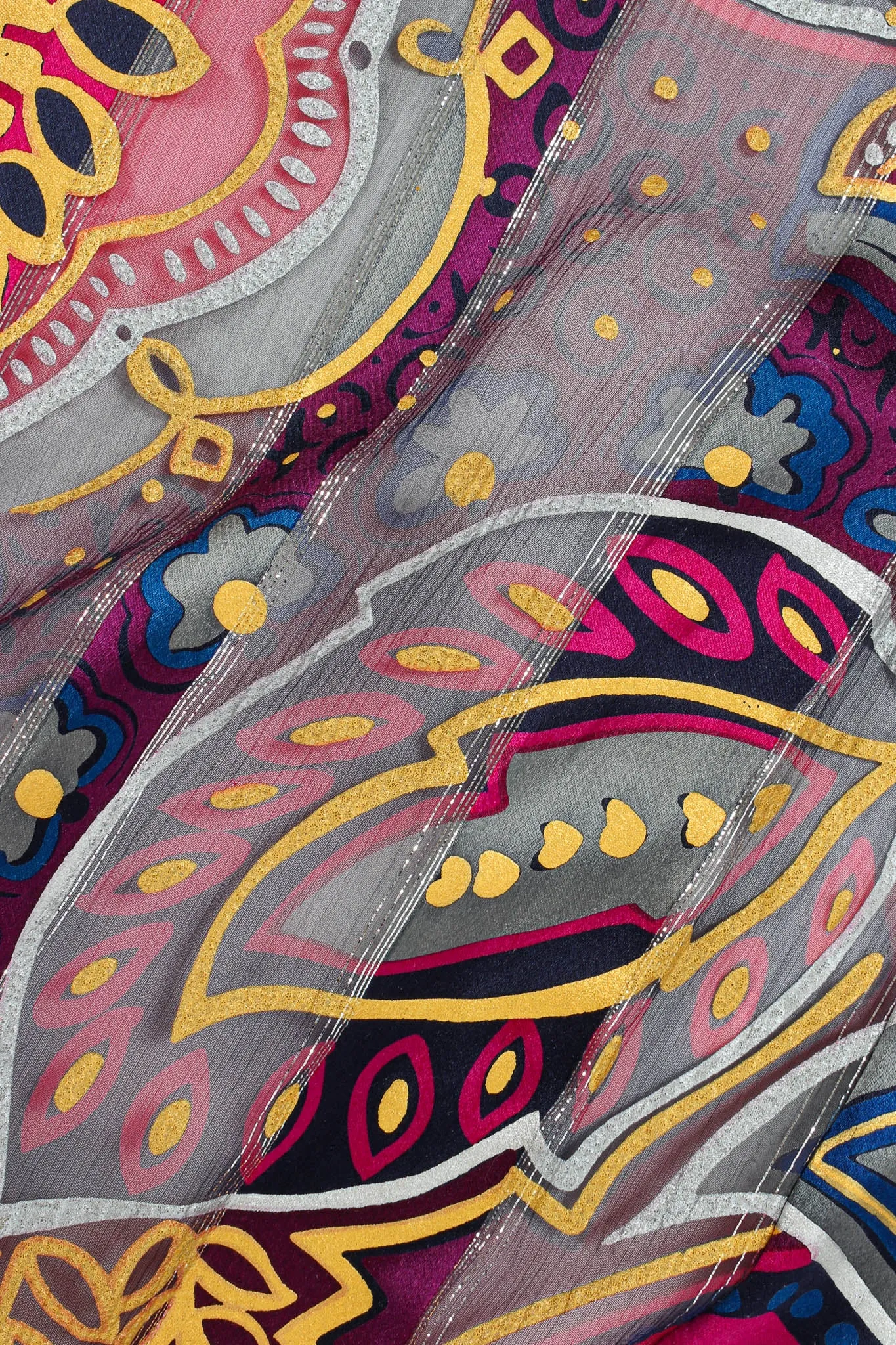 Silk Abstract Geo Floral Dress