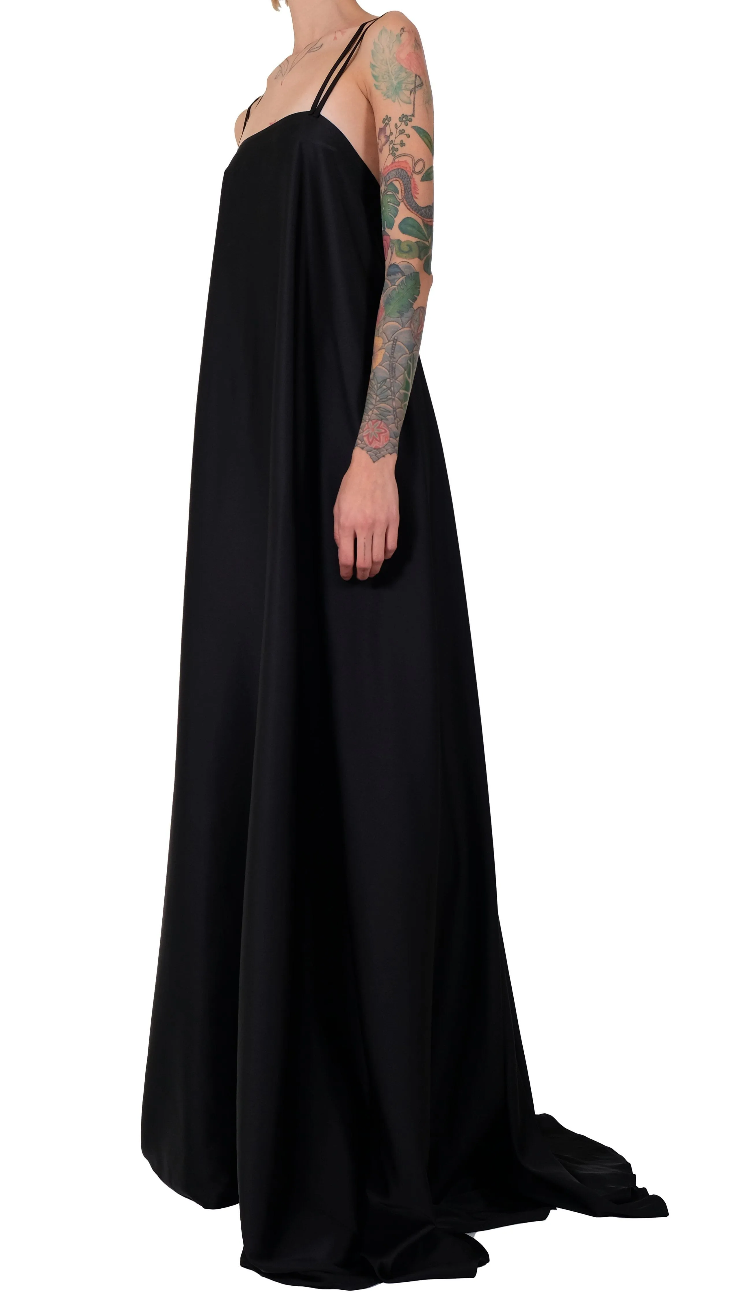 Silk Dress with Open Back
