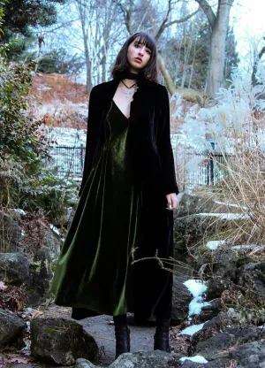 Silk Velvet V Slip Dress
