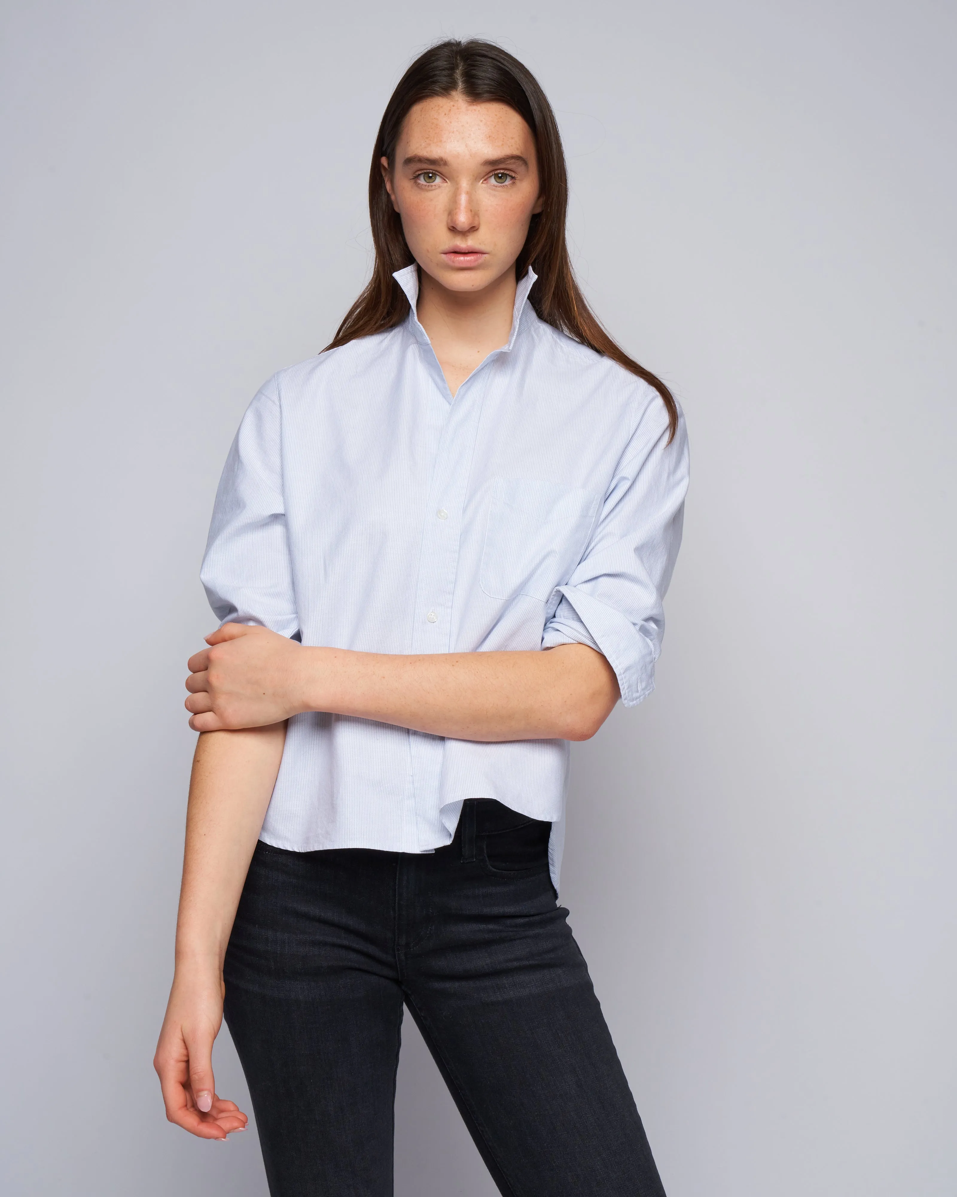 silvio woven button up - bwx blue stripe