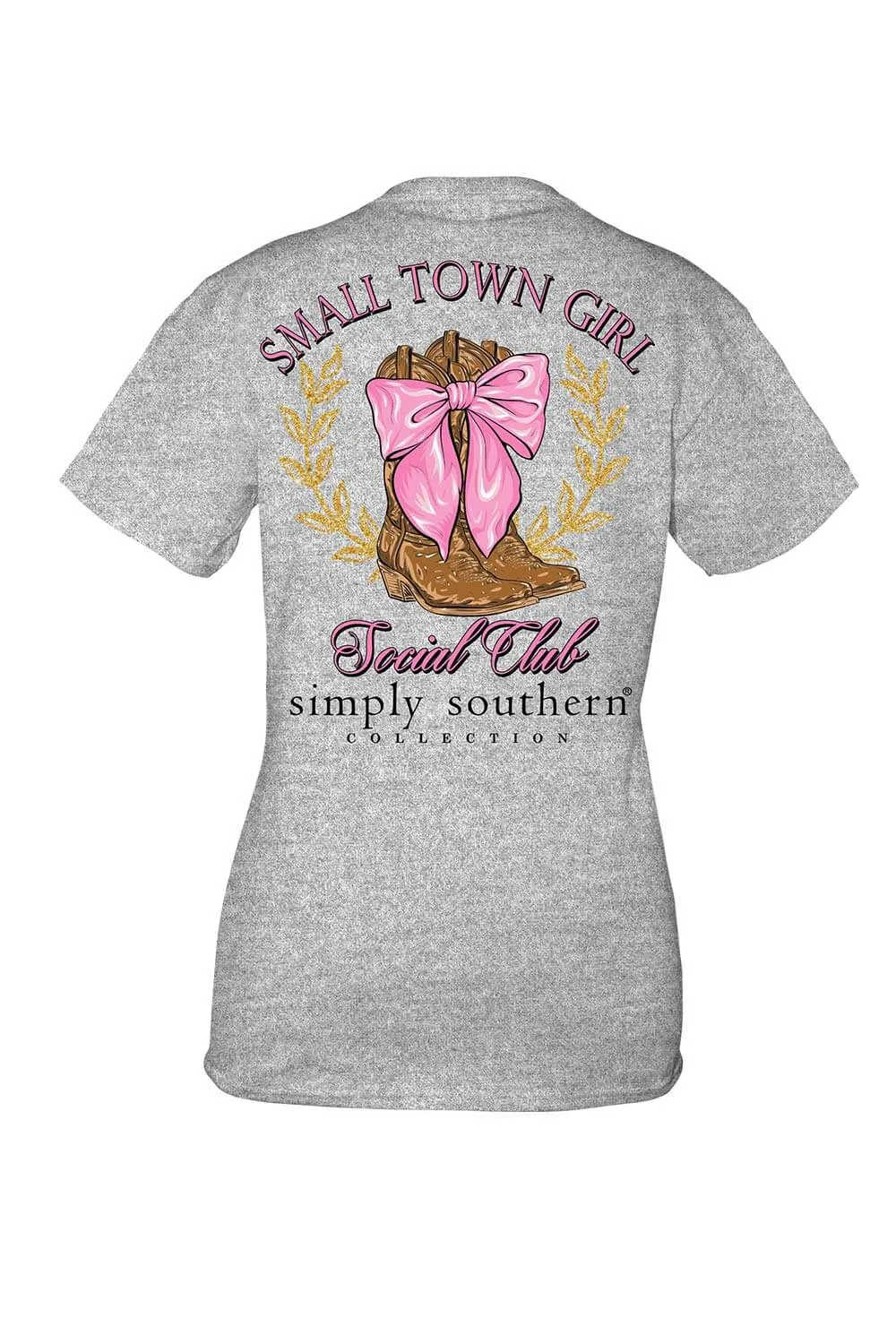 Simply Southern Youth Small Town Girl T-Shirt  Heather Grey | YTH-SS-SMALL-TOWN-HTHRGRY