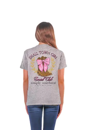 Simply Southern Youth Small Town Girl T-Shirt  Heather Grey | YTH-SS-SMALL-TOWN-HTHRGRY