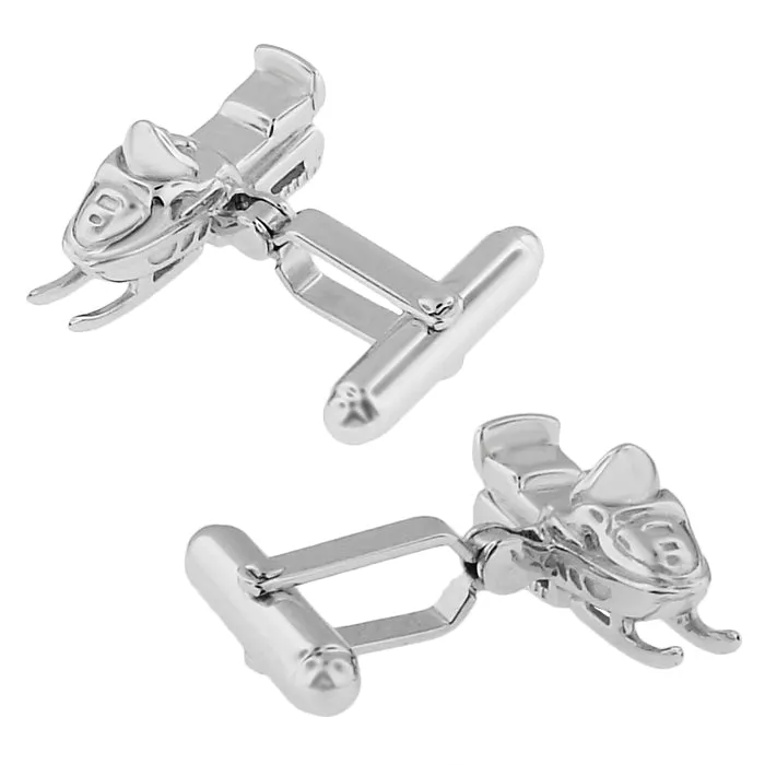 Snowmobile Cufflinks in Sterling Silver