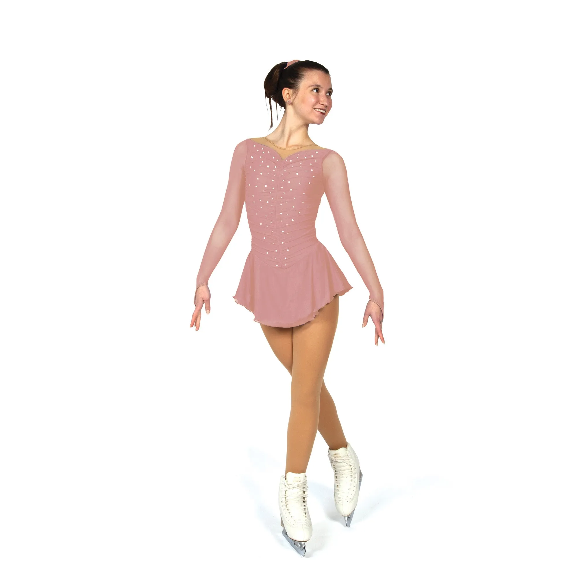 Solitaire Skatewear F22011P Soft Ruched Dress, NO Crystals