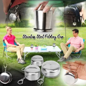 Stainless Steel Folding Cup Keychain