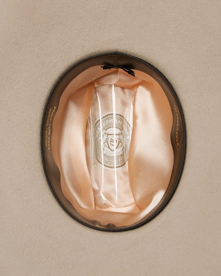 Statesman Serpentine Fur Felt Hat Cream