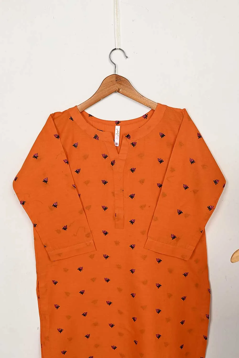 STP-143A-Orange - 2PC COTTON EMBROIDERED STITCHED
