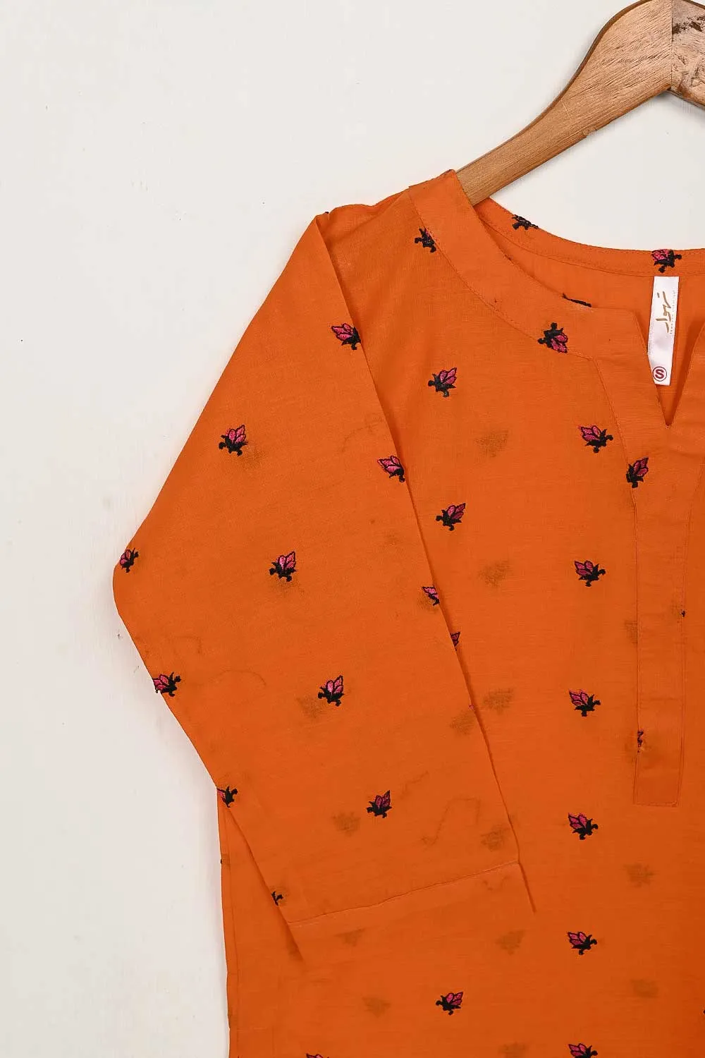 STP-143A-Orange - 2PC COTTON EMBROIDERED STITCHED