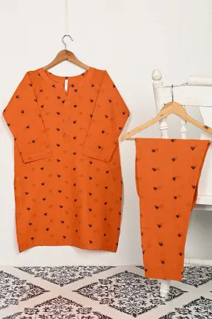STP-143A-Orange - 2PC COTTON EMBROIDERED STITCHED